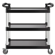 Heavy Duty Utility Cart 500 lbs Capacity 3-tier Service Cart with PP Wheels