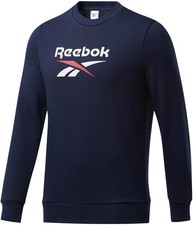 Reebok Mens Classic Vector Logo Sweatshirt, Blue, Medium