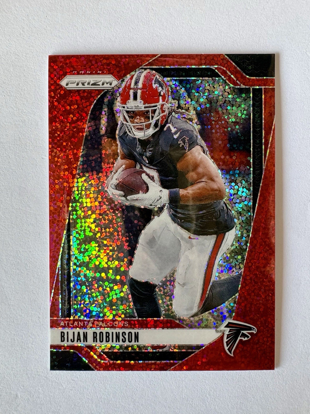 2024 Panini Prizm Bijan Robinson SP Red Sparkle Prizm Card #11 Atlanta Falcons