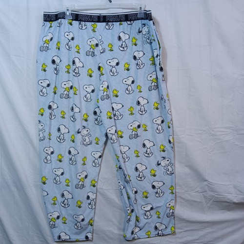 Peanuts Pajama Pants Womens 3X Plus Blue Snoopy Plush Sleepwear Pull On Hi Rise - Picture 6 of 10