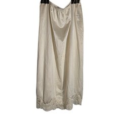 Adonna Women's Ivory Satin Lace Trim Slip Skirt Style 124 7519 Medium