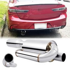 For Acura Ilx 2.5 Inlet 4 Outlet Car Twin Loop Exhaust Resonator Muffler Tip