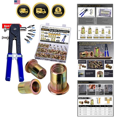 #ad #ad Pressure Rivet Nut Tool Kit 430Pcs Metric Rivet Nut Combination M8 M6 M5 M4 ... $57.20