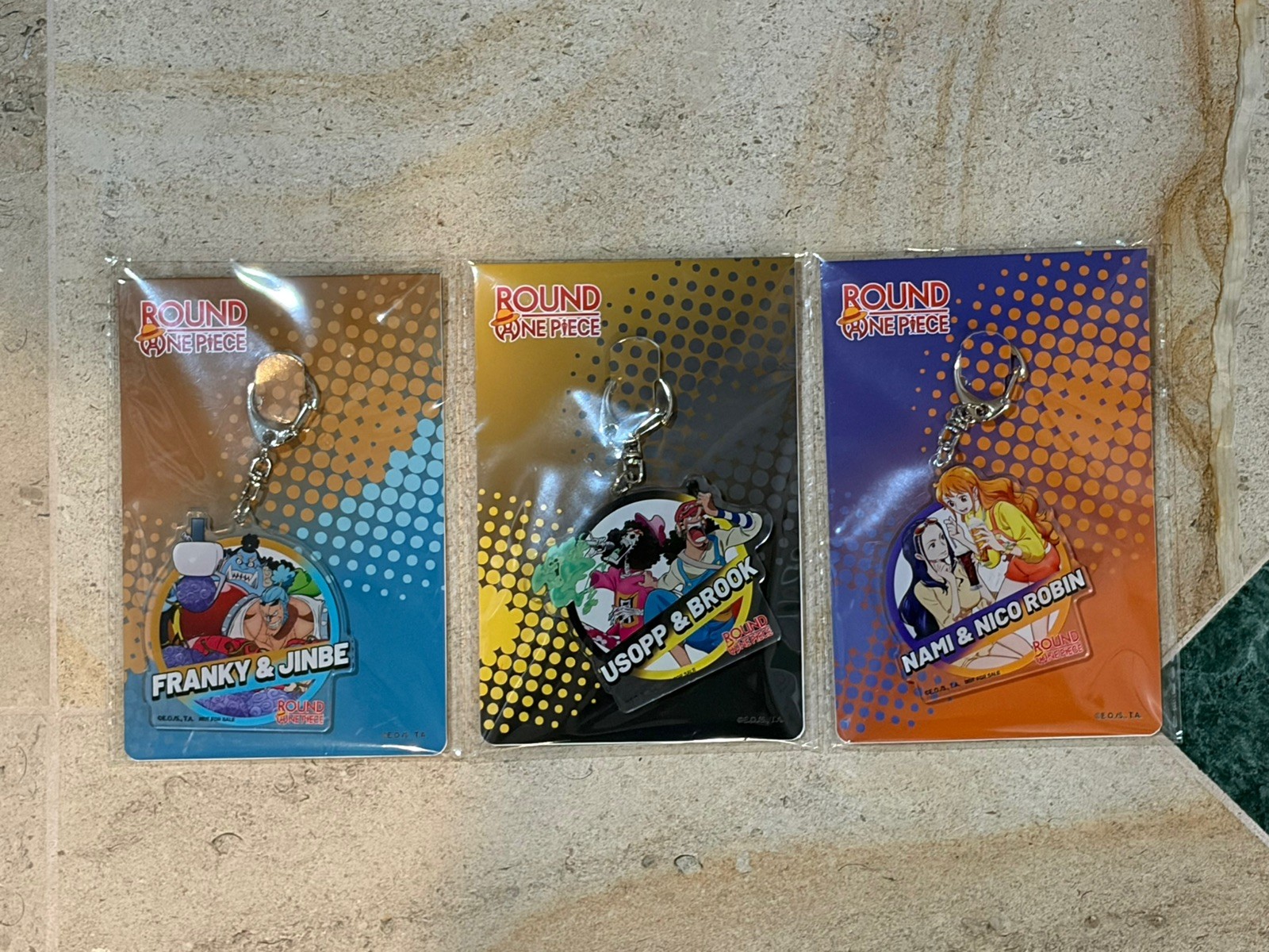 Round 1 x One Piece Keychain Set of 3 (Usopp & Brook, Nami, Franky & Jinbe)