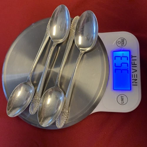 4 Sterling Silver Spoons In Pattern Riviera By international