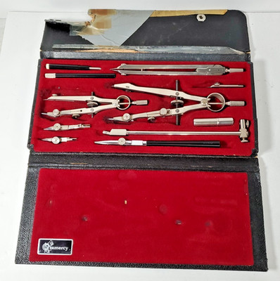 Gramercy Drafting 11 pcT ool Set VTG 1950's Made in Germany READ Case Damage