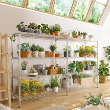 60/70''H Adjustable Metal Shelves for Storage Large Storage Home Kitchen Shelves