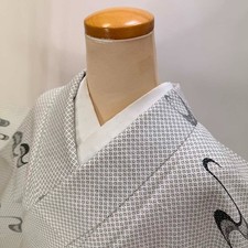 Japanese Kimono Komon Vintage Komon awase Polyester Free Shipping M size 5159