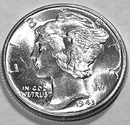 1943 P MERCURY DIME GEM BU DETAILS  No Reserve  *J2070