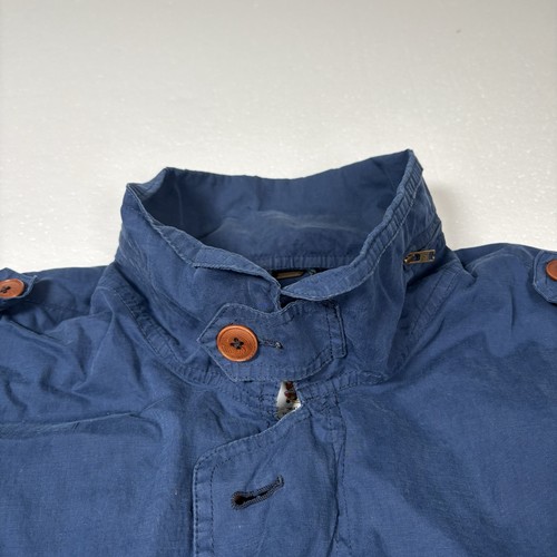 VTG Aquascutum Navy Showerproof Drawstring Waist Cotton Trench Made in England - Picture 15 of 15