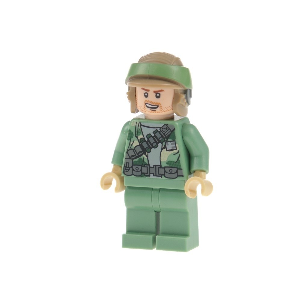 1X Lego Minifigure Star Wars Endor Rebel Commando Helmet Stubble 9489 SW0368