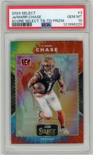 2024 Panini Select #3 Ja'Marr Chase Score Select Tie-Dye Prizm #18/25 PSA 10