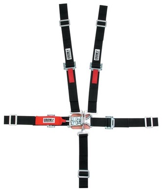 CROW SAFETY GEAR 5 Point L&L 2in Lap Belt Pull Down Black SFI16.2 11184