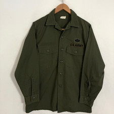 Vtg 70s OG-507 US Army Utility Shirt Mens Size 15.5 M Durable Press Baker