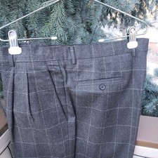 SuitSupply Vitale Barberis Canonico Brown Weave Wool Mens FF Dress Pants 38x31