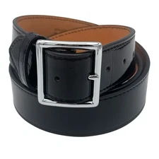 Dutyman Work Belt Mens Size 52 Black Patent Leather Full Grain 1631 NWOT