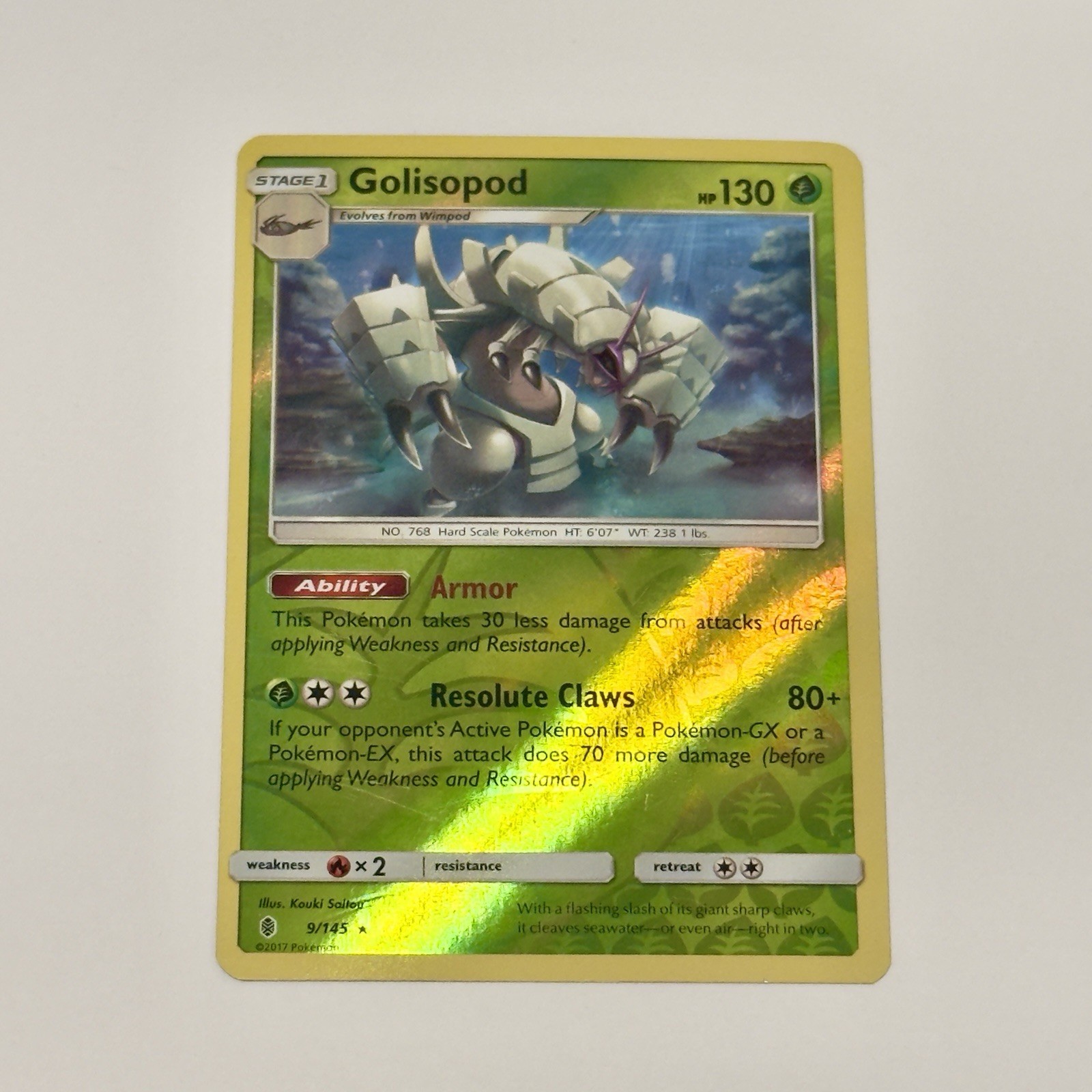 Golisopod Reverse Holo Holo Rare SM - Guardians Rising 9/145 NM