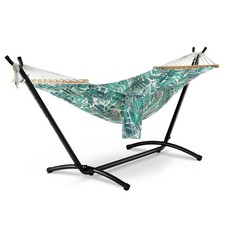 Hammock with Stand, Palm Print 1 Person Hammock with Adjustable Frame, Vonhaus