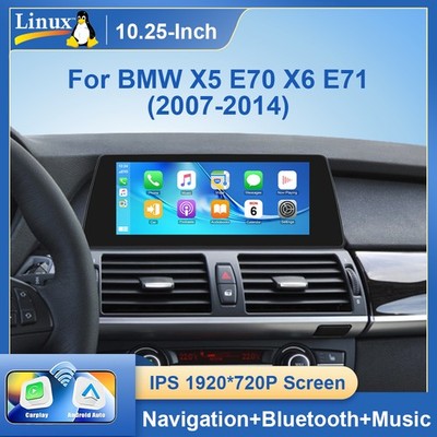 10.25'' Linux Autoradio CarPlay GPS SWC USB Für BMW X5 E70 X6 E71 2007-2010 CCC