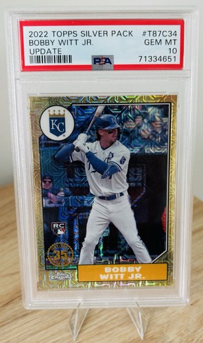 Bobby Witt Jr. 2022 Topps Update Silver Pack #T87C-34 1987 Chrome Rookie PSA 10