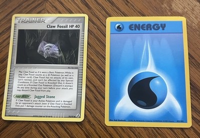 Claw Fossil 78/92 Legend Maker Reverse Holo Stamped Pokemon Card & Energy Card