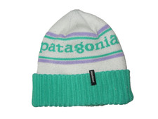 PATAGONIA Teal/White/Purple Warm WINTER BEANIE Ski Hat Snowboard Hike Gear Cap