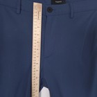 Blue 32 slim-fit Theory men’s dress pants with front button closure, side pockets, and measuring tape across the waistband.