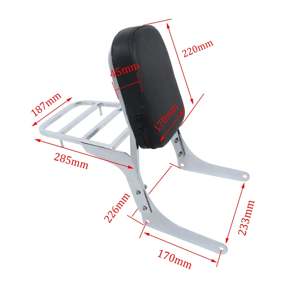 For Honda Rebel 250 CA250 CMX250 CMX250C Backrest Sissy Bar With Luggage Rack - Image 2 of 4