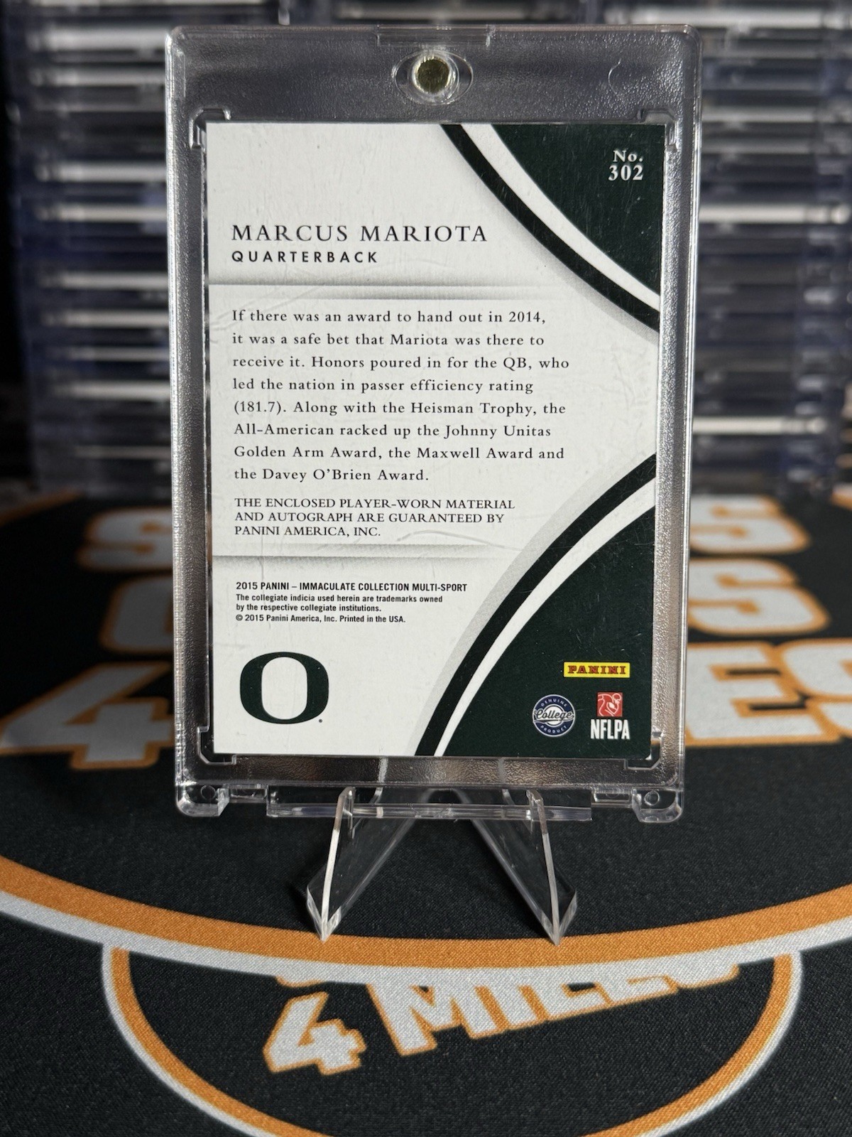 2015 Immaculate Multi-Sport Marcus Mariota Rookie RC Jersey Auto /99 #302 view 4