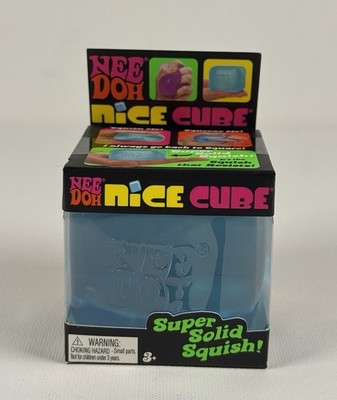 Nee Doh Nice Cube - Super Solid Squish! (Blue) - Brand New