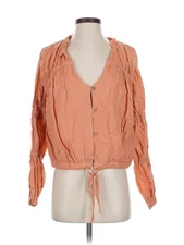 NWT Love, Whit by Whitney Port Women Orange 3/4 Sleeve Blouse S