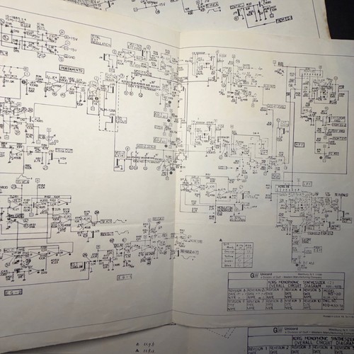 VINTAGE KORG MS-20 MONOPHONIC SYNTHESIZER CIRCUIT DIAGRAMS COPY