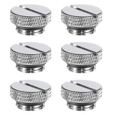 6pcs Water Stop Plug Fitting G1/4" Water Cooling Slot Plug Fitting, Silver