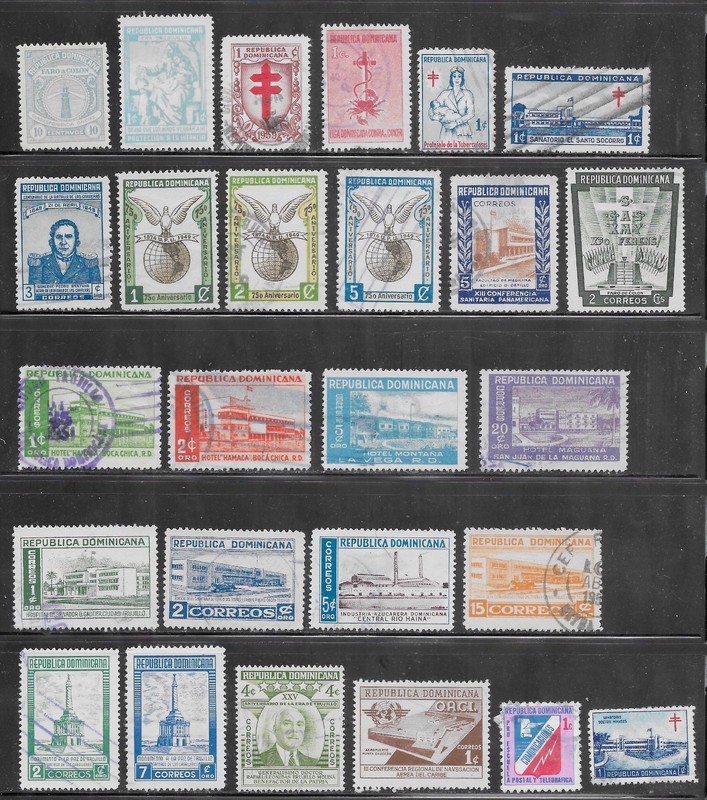 26 Dominican Republic Stamps from Quality Old Antique Album