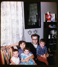 Dad & children - cute family - 1961 Stereo Realist Slide Kodachrome