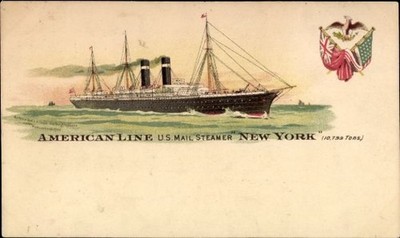 Litho American Line, US Mail Steamer SS New York - 11544708
