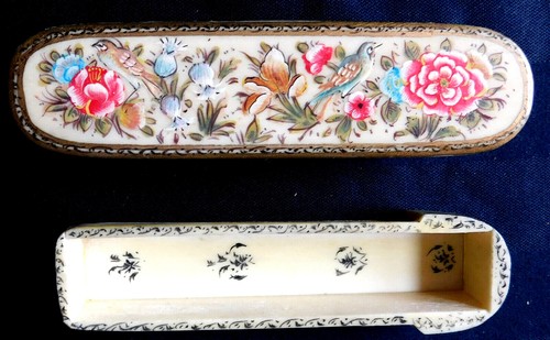     FINELY HAND MADE AND PAINTINED PERSIAN PEN BOX CASE - Picture 1 of 12