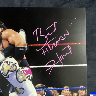 Bret The Hitman Hart Signed 11x14 Photo Sharpshooter Wwe Wwf PSA