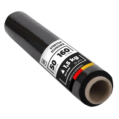 LOGIC PACK Stretchfolie Palettenfolie Verpackungsfolie schwarz 23 my 500 mm x 160 m 1,5 kg
