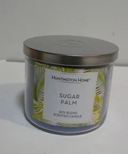 Huntington Home - Sugar Palm Scent 14 oz 3-Wick SOY BLEND Candle New Tags