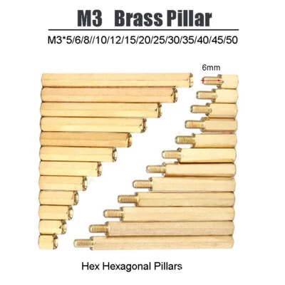 M3 Brass Pillar Hexagonal Pillars Male-Female Female-Female PCB Standoff Spacers