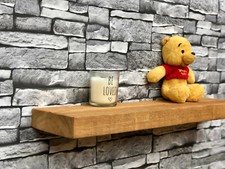Rustic Floating Wall Shelf & Brackets ReclaimedOak Effect Chunky WoodHandmade UK
