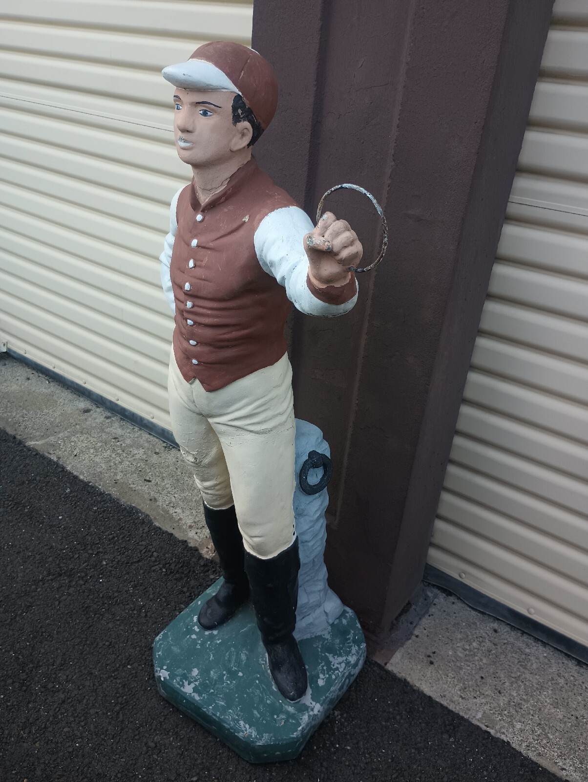 42" Tall Cement Lawn Jockey Hitching Post Antique eBay