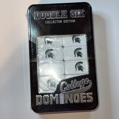 New Sealed Box-Double 6 Michigan State University (MSU) Spartan Dominoes Game