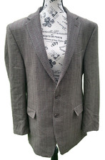 Lauren Ralph Lauren Blazer Men's 42L 100 Wool Sport Coat Brown Houndstooth