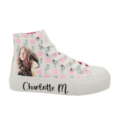 Charlotte M. Hohe Sneaker, weiß Mädchen + Geschenk Sonnenbrille 
