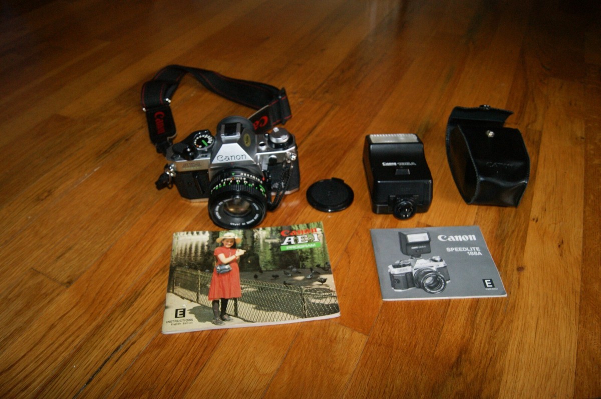 Canon AE-1 Program Film Camera with Canon FD 50mm 1:1.8 lens Canon