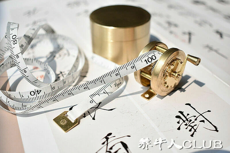 EDC Brass Pocket Tape Measure Mini Manual Reel Retro flywheel Sewing Tool