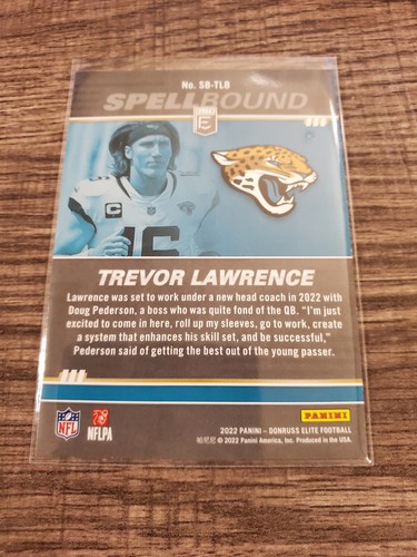 2022 Panini Elite Spellbound Green Trevor Lawrence Letter E SP JAGUARS 