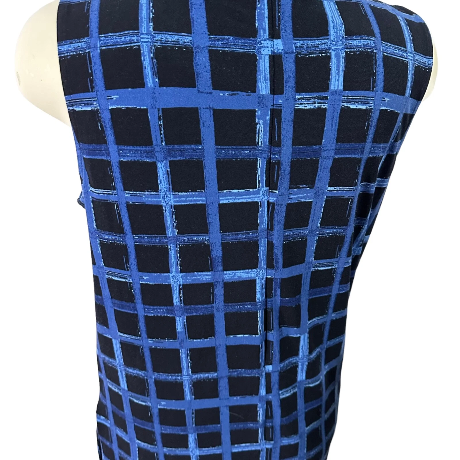 Abito donna Michael Kors nero e blu a quadri taglia S